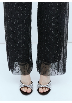 Gucci Crystal Embellished High Heel Sandals - Woman Heels Black Eu - 37