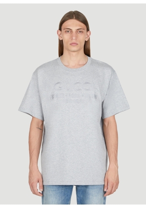 Gucci Logo Embroidery T-shirt - Man T-shirts Light Grey Xs