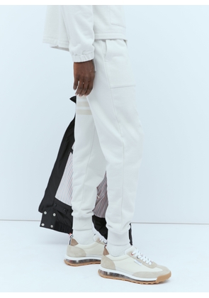 Thom Browne Ottoman Rib Four-bar Track Pants - Man Track Pants Cream 3