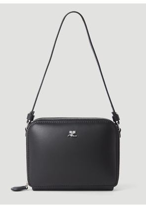 Courrèges Cloud Leather Shoulder Bag - Woman Shoulder Bags Black One Size