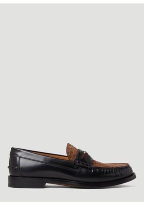 Gucci Monogram Moccasins - Man Slip Ons Black Uk - 09