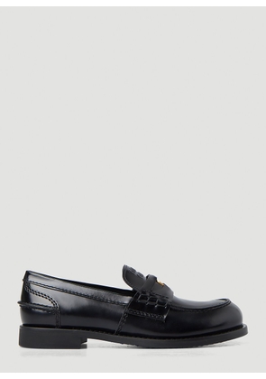 Miu Miu Moccasino Spazzolato Loafers - Woman Loafers Black Eu - 39