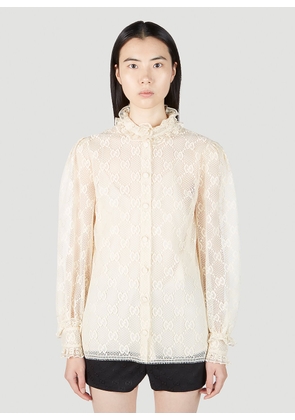 Gucci Gg Lace Shirt - Woman Shirts Cream It - 38