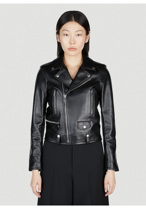Saint Laurent Motorcycle Leather Jacket - Woman Jackets Black Fr - 34
