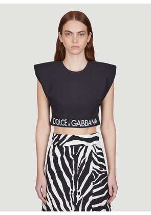Dolce & Gabbana Extreme Shoulder Crop Top - Woman Tops Black It - 42