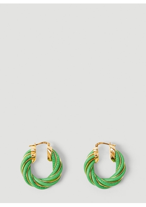 Bottega Veneta Twist Hoop Earrings - Woman Jewellery Green One Size
