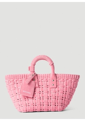 Balenciaga Bistro Xs Sponge Basket Tote Bag - Woman Tote Bags Pink One Size