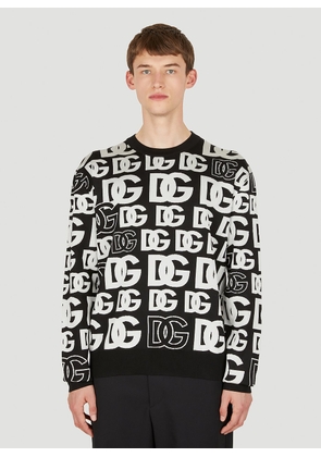 Dolce & Gabbana Jacquard Logo Sweater - Man Knitwear Black M