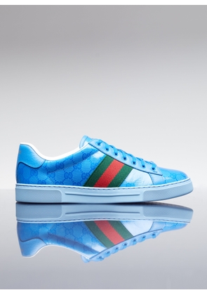 Gucci Gg Crystal Canvas Sneakers - Man Sneakers Blue Uk - 07