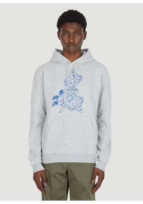 Saint Laurent Volume Class Hooded Sweatshirt - Man Sweatshirts Grey M