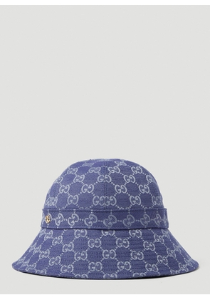 GUCCI グッチ GG Logo Oversized Bucket Hat Gucci HAT BUCKET STYLE GG LOGO ALLOVER BLUE MONOGRAM CANVAS