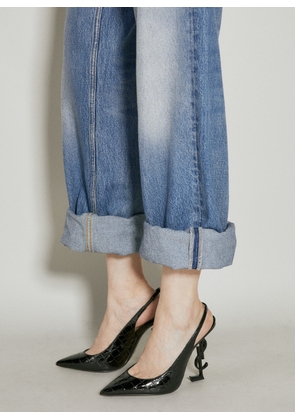 Saint Laurent Opyum Slingback Pumps - Woman Heels Black Eu - 38