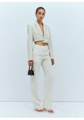 Jacquemus La Veste Bahia Courte Blazer - Woman Blazers Cream Fr - 34