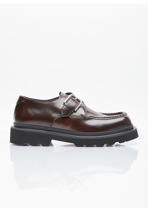 Dolce & Gabbana Brushed Leather Monkstrap Shoes - Man Lace Ups Brown Eu - 45