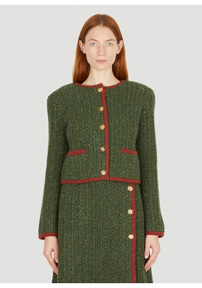 Gucci Cable Knit Cardigan - Woman Knitwear Green Xs