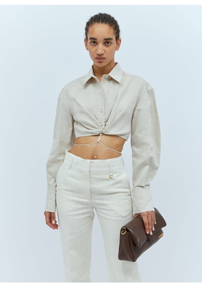 Jacquemus La Chemise Plidao Shirt - Woman Shirts Light Beige Fr - 40