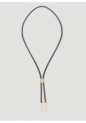 Versace Braided Leather Medusa Necklace - Man Jewellery Gold One Size