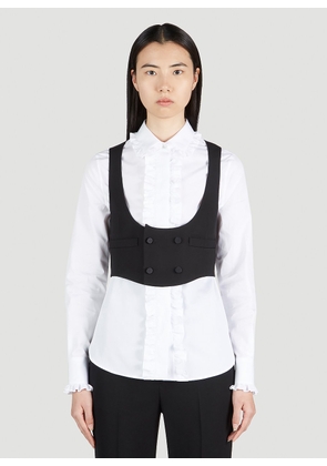 Saint Laurent Double Breasted Cropped Waistcoat - Woman Tops Black Fr - 38