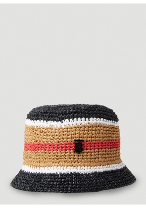Burberry Striped Bucket Hat - Man Hats Beige Xl