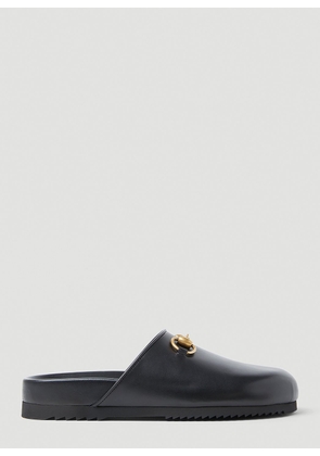 Gucci Horsebit Leather Slipper Shoes - Woman Slip Ons Black Eu - 38