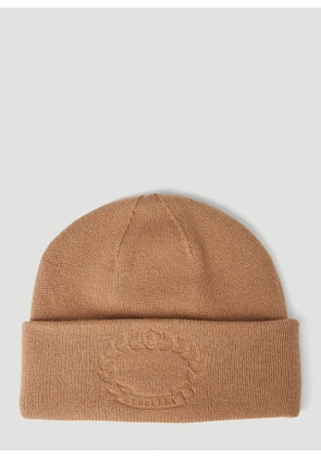 Burberry Logo Embroidery Beanie Hat -  Hats Brown One Size