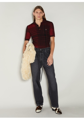 Vivienne Westwood Check Knit Polo Shirt - Man Polo Shirts Black S