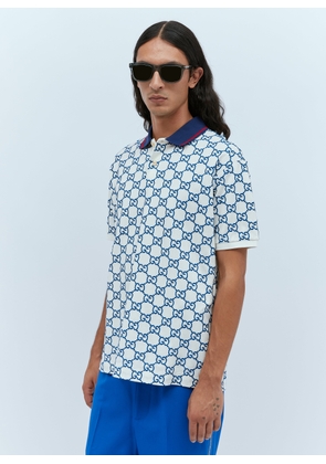 Gucci Gg Stretch Polo Shirt - Man Polo Shirts Light Blue Xs