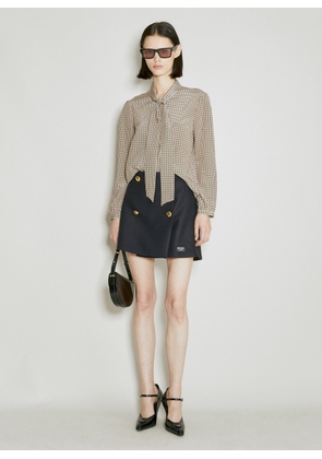 Prada Double Wool Mini Skirt - Woman Skirts Blue It - 40