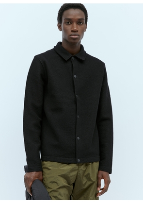 Stone Island Wool Knit Overshirt - Man Knitwear Black Xxxl