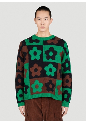 Kenzo Boke Checkerboard Wool Sweater - Man Knitwear Green M