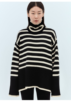 TOTEME Signature Stripe Roll Neck Sweater - Woman Knitwear Black Xs
