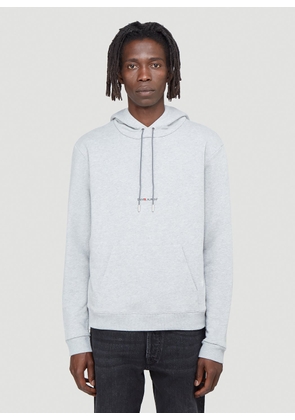 Saint Laurent Logo-print Hooded Sweatshirt - Man Sweatshirts Grey L