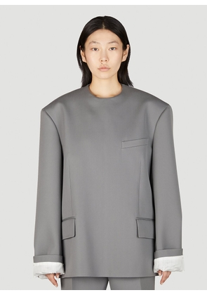 Bottega Veneta Compact Wool Jacket - Woman Jackets Grey It - 40