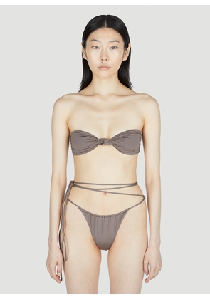 Saint Laurent Bandeau Bikini Top - Woman Swimwear Grey S