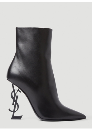Saint Laurent Opyum Logo High Heeled Boots - Woman Boots Black Eu - 37