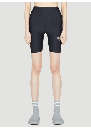adidas x Balenciaga Striped Cycling Shorts - Woman Shorts Black Fr - 36