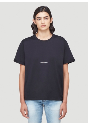 Saint Laurent Logo-print Boxy T-shirt - Woman T-shirts Black S