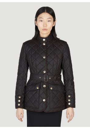 Burberry Belted Quilted Jacket - Woman Jackets Black Uk - 10
