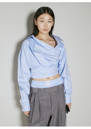 Alexander Wang Cropped Wrapped Shirt - Woman Shirts Blue Us - 0