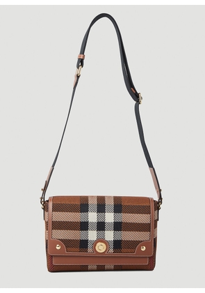 Burberry Note Check Shoulder Bag - Woman Shoulder Bags Brown One Size