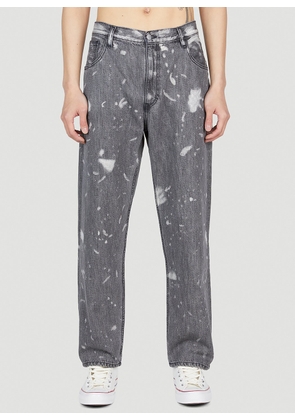 LN-CC x Non Denim Bleached Relaxed Jeans - Man Jeans Grey 30