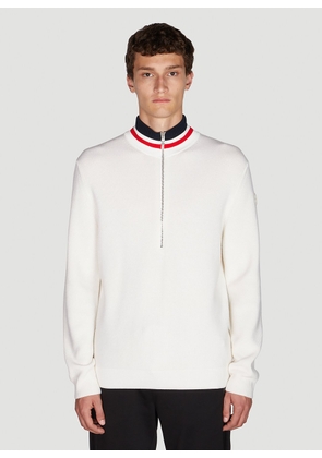 Moncler Half Zip Sweater - Man Knitwear White Xxl