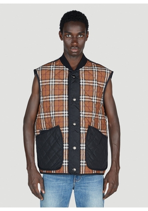 Burberry Weaverton Check Gilet - Man Jackets Brown S