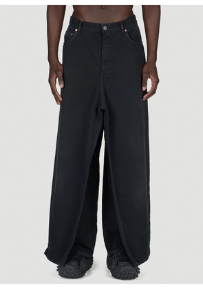 Balenciaga Double-front Draped Denim Jeans - Man Pants Black S