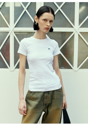 Marine Serre Logo Embroidery T-shirt - Woman T-shirts White L