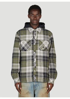 Acne Studios Check Motif Hooded Jacket - Man Jackets Dark Green Xl