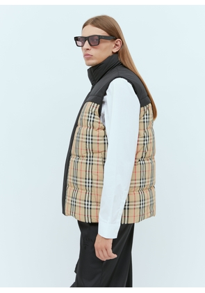 Burberry Check Panel Reversible Gilet - Man Jackets Beige Xxl