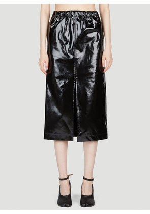 Maison Margiela High Shine Midi Skirt - Woman Skirts Black It - 40