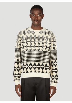 Saint Laurent Jacquard Sweater - Man Sweatshirts Cream L
