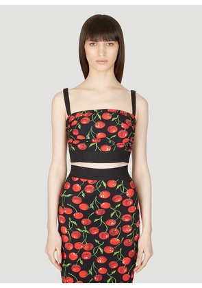 Dolce & Gabbana Cherry Cropped Top - Woman Tops Black It - 42